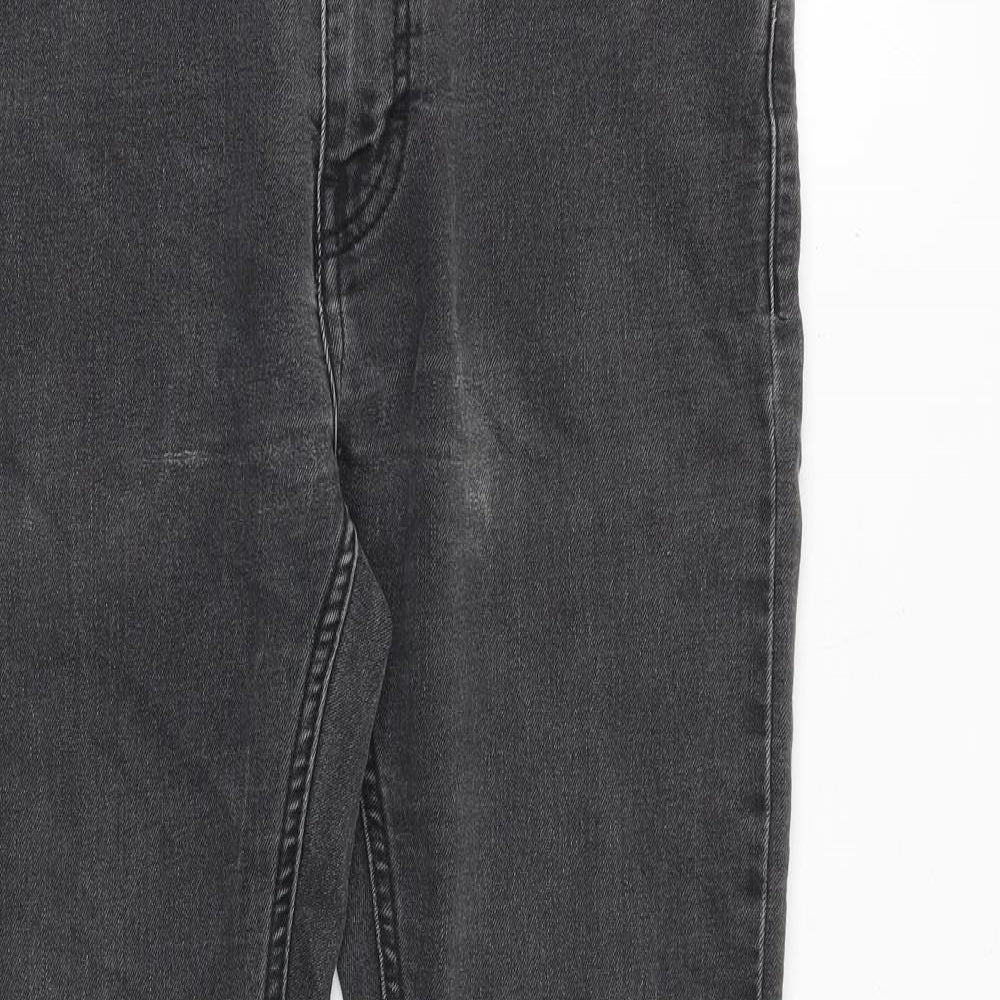 Topman Mens Grey Cotton Skinny Jeans Size 32 in Slim Zip - Short Leg