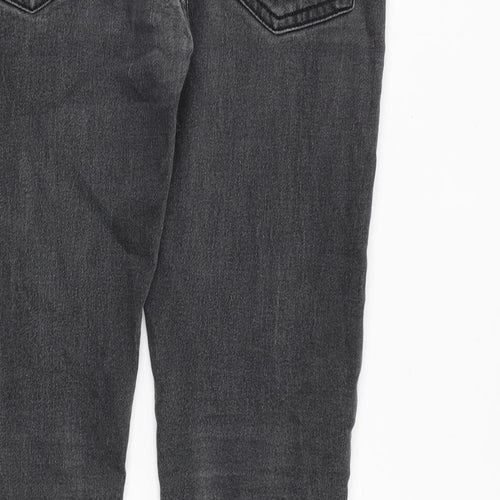 Topman Mens Grey Cotton Skinny Jeans Size 32 in Slim Zip - Short Leg