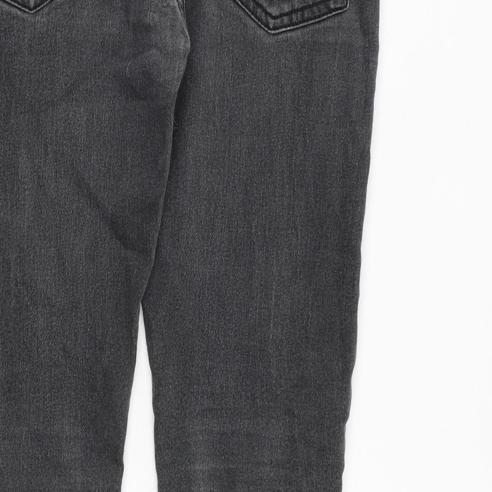 Topman Mens Grey Cotton Skinny Jeans Size 32 in Slim Zip - Short Leg