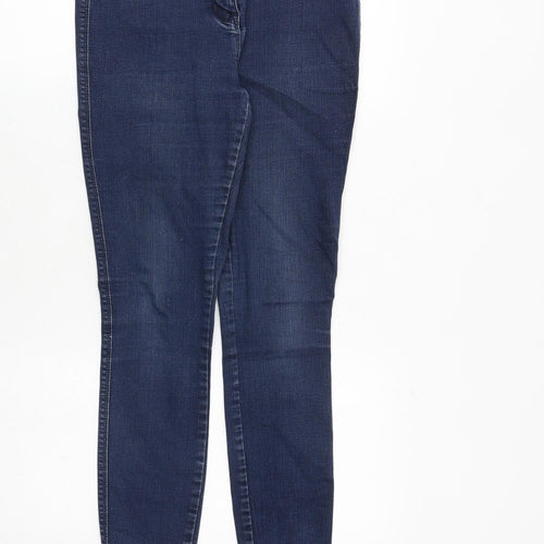 NEXT Womens Blue Cotton Skinny Jeans Size 12 Regular Zip