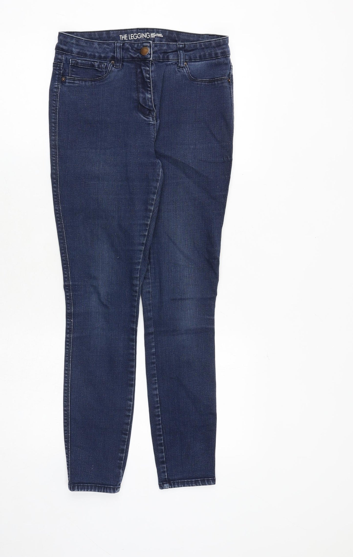 NEXT Womens Blue Cotton Skinny Jeans Size 12 Regular Zip