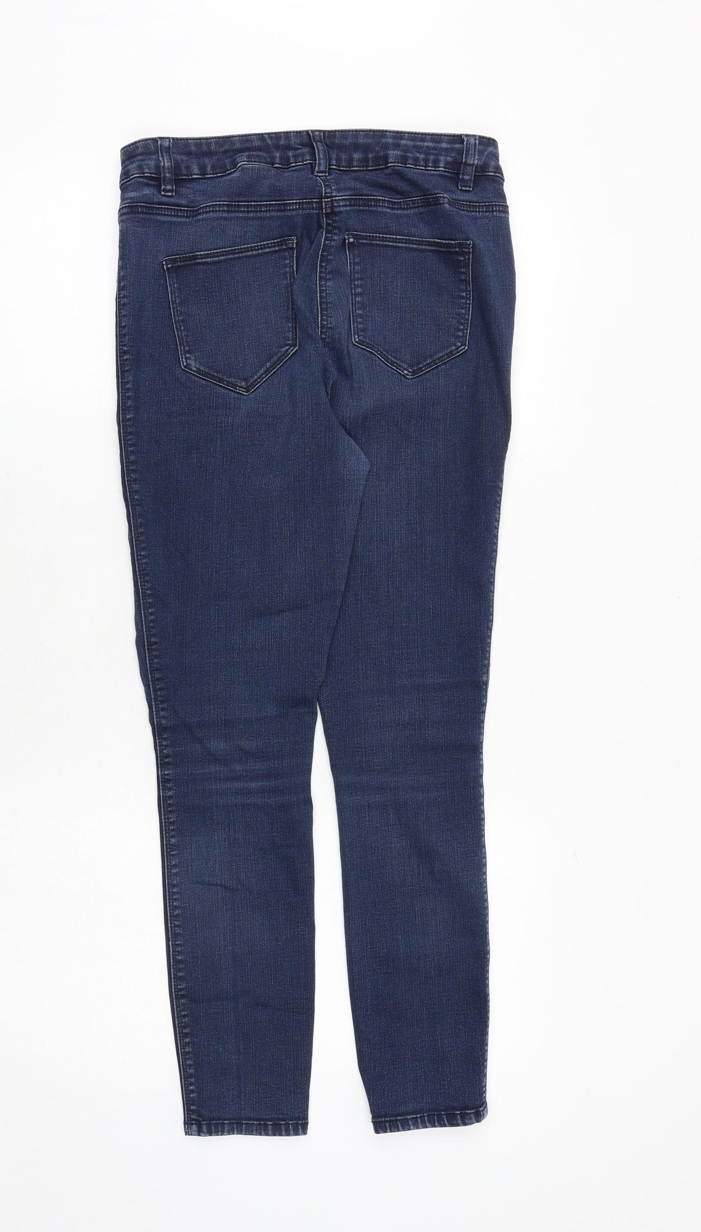 NEXT Womens Blue Cotton Skinny Jeans Size 12 Regular Zip