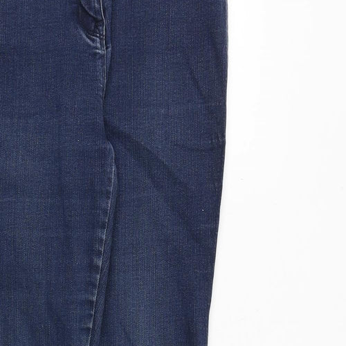 NEXT Womens Blue Cotton Skinny Jeans Size 12 Regular Zip