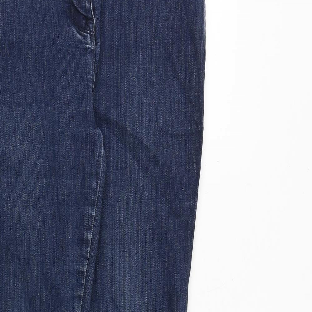 NEXT Womens Blue Cotton Skinny Jeans Size 12 Regular Zip