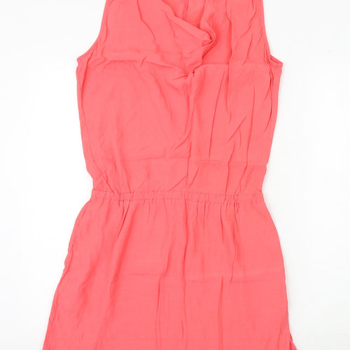 NEXT Womens Pink Polyester A-Line Size 12 V-Neck Pullover