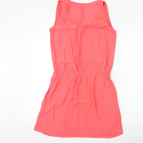 NEXT Womens Pink Polyester A-Line Size 12 V-Neck Pullover
