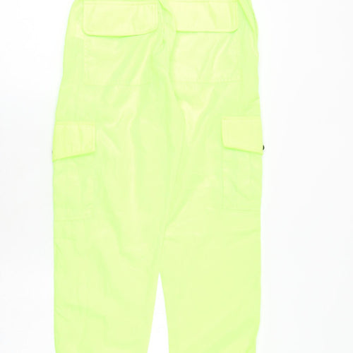 I SAW IT FIRST Womens Green Polyester Cargo Trousers Size 8 Regular Drawstring - Neon