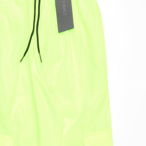 I SAW IT FIRST Womens Green Polyester Cargo Trousers Size 8 Regular Drawstring - Neon