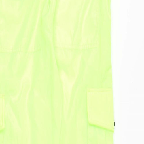 I SAW IT FIRST Womens Green Polyester Cargo Trousers Size 8 Regular Drawstring - Neon