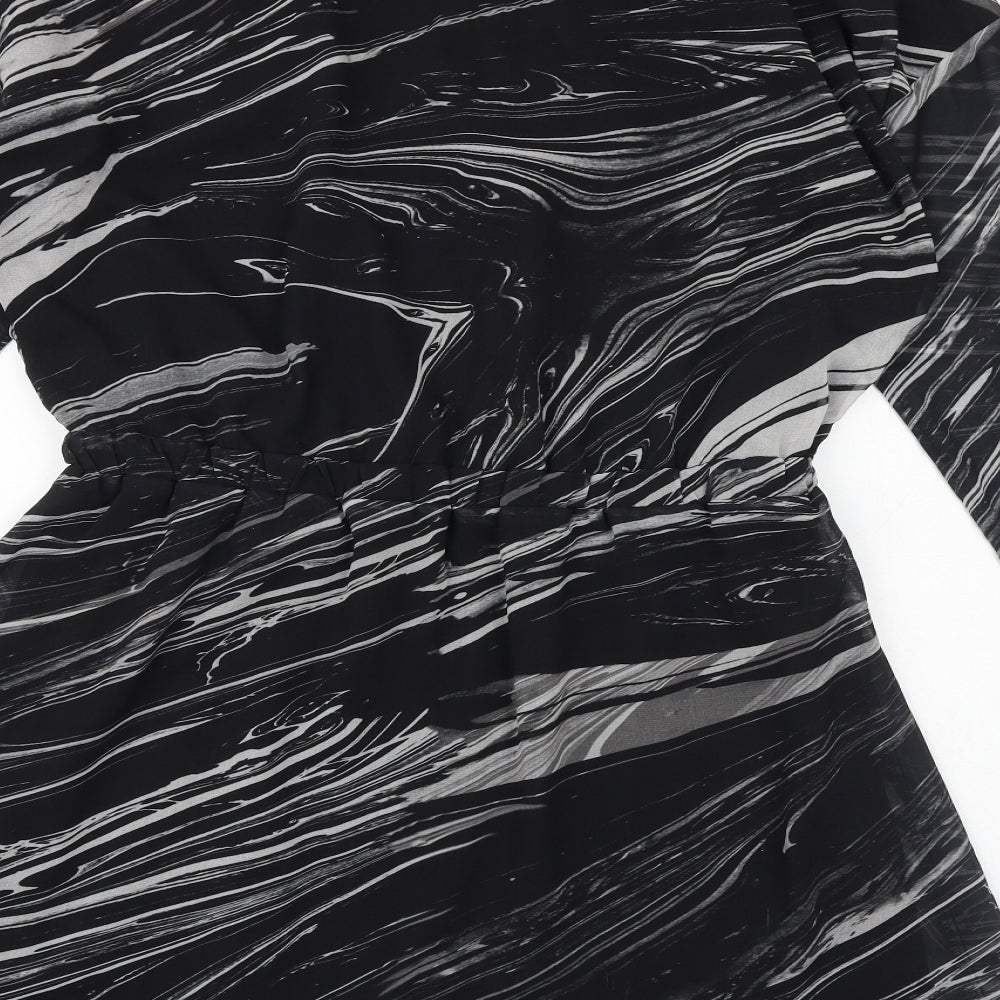 Religion Womens Black Geometric Polyester Shirt Dress Size XL Collared Pullover