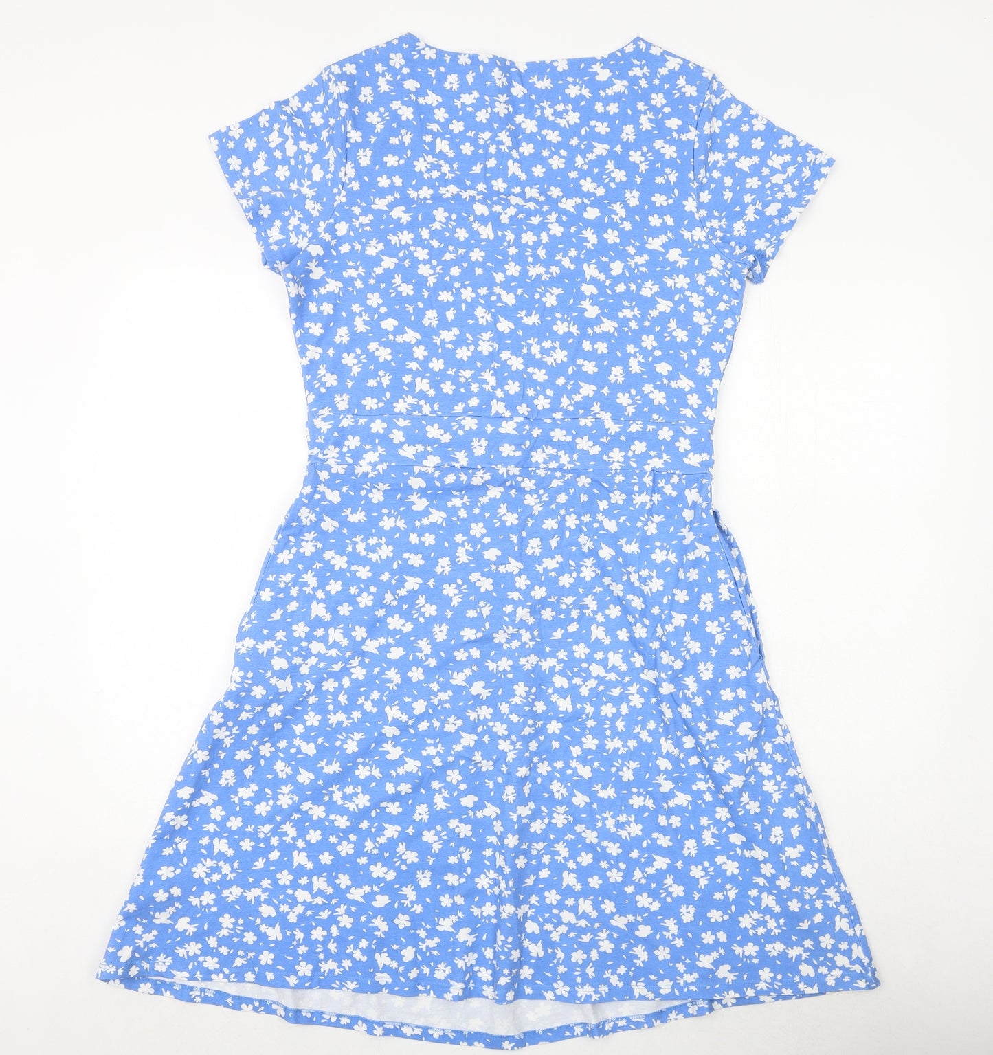 Mountain Warehouse Womens Blue Floral Cotton A-Line Size 12 Round Neck Pullover