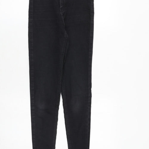 Topshop Womens Black Cotton Skinny Jeans Size 26 Regular Zip
