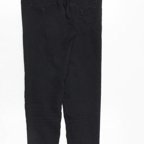 Topshop Womens Black Cotton Skinny Jeans Size 26 Regular Zip