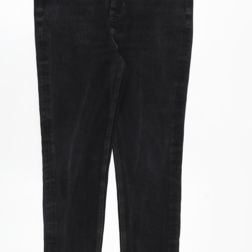 Marks and Spencer Womens Black Cotton Skinny Jeans Size 12 Regular Zip