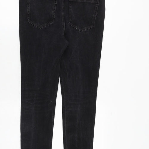 Marks and Spencer Womens Black Cotton Skinny Jeans Size 12 Regular Zip