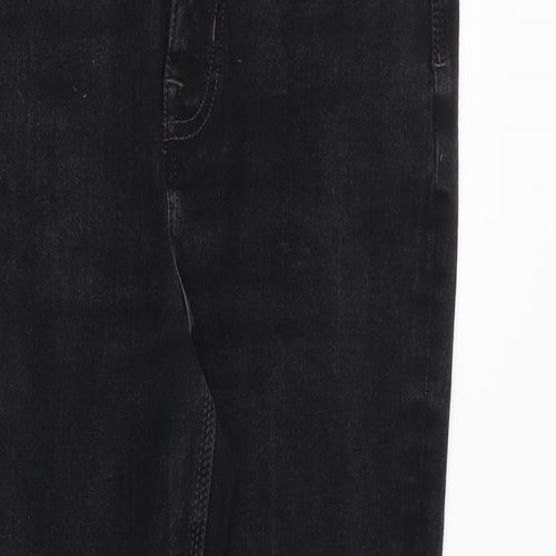 Marks and Spencer Womens Black Cotton Skinny Jeans Size 12 Regular Zip