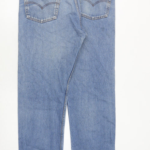 Levi's Mens Blue Cotton Straight Jeans Size 38 in Regular Button