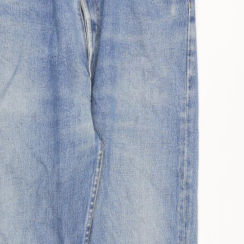 Levi's Mens Blue Cotton Straight Jeans Size 38 in Regular Button
