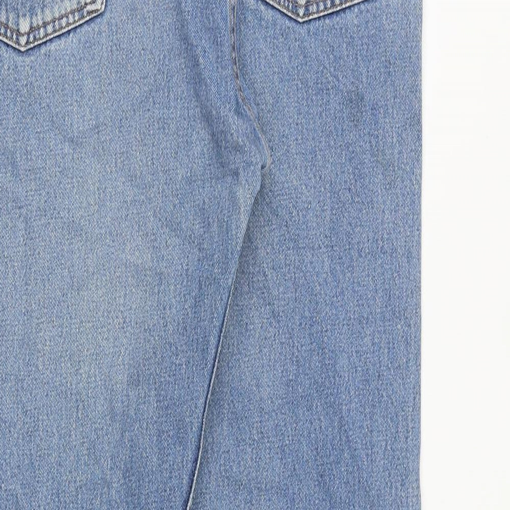 Levi's Mens Blue Cotton Straight Jeans Size 38 in Regular Button