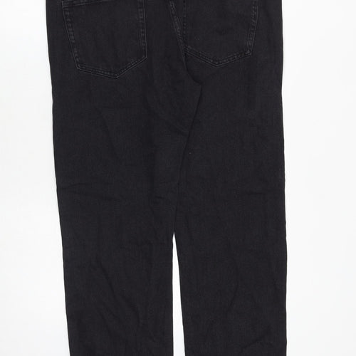 Marks and Spencer Womens Black Cotton Straight Jeans Size 38 in L29 in Regular Zip