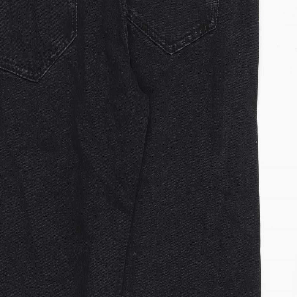 Marks and Spencer Womens Black Cotton Straight Jeans Size 38 in L29 in Regular Zip