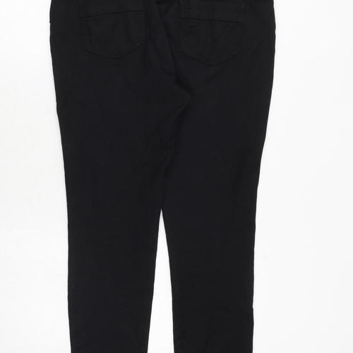Wallis Womens Black Cotton Jegging Jeans Size 14 Regular Zip