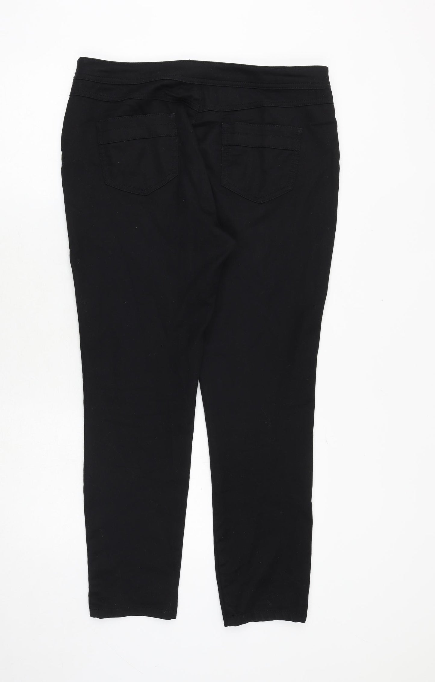 Wallis Womens Black Cotton Jegging Jeans Size 14 Regular Zip