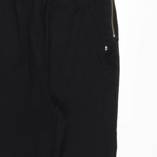 Wallis Womens Black Cotton Jegging Jeans Size 14 Regular Zip
