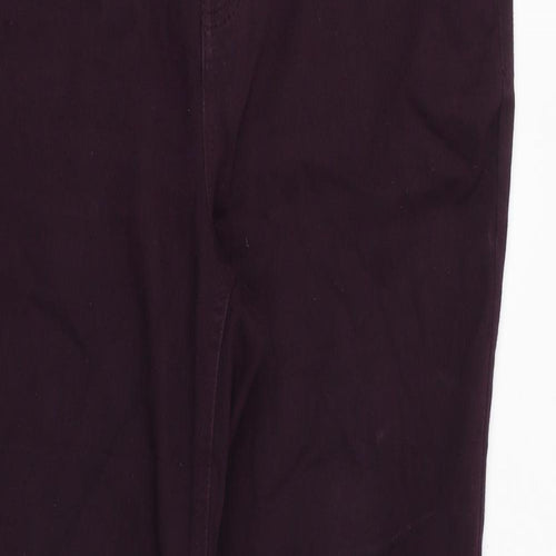 Marks and Spencer Womens Purple Cotton Straight Jeans Size 14 Regular Zip