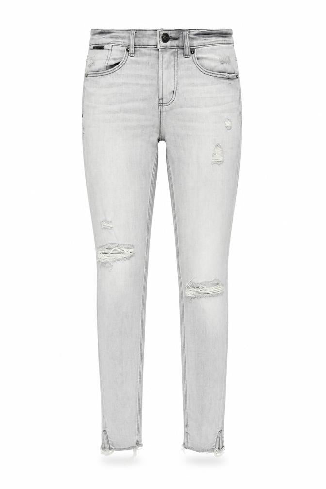 Stradivarius Womens Grey Cotton Skinny Jeans Size 6 Slim Zip