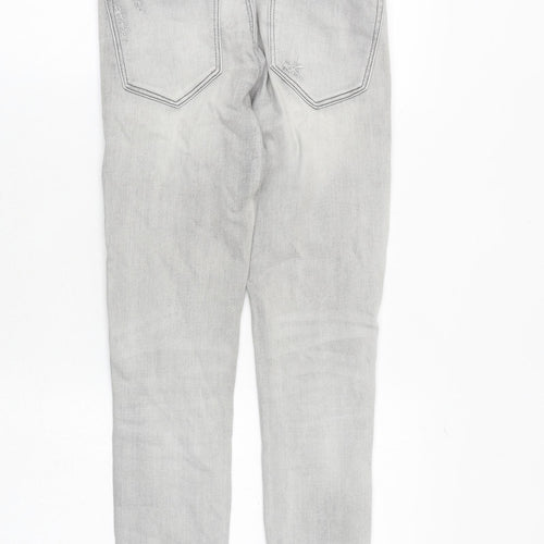 Stradivarius Womens Grey Cotton Skinny Jeans Size 6 Slim Zip