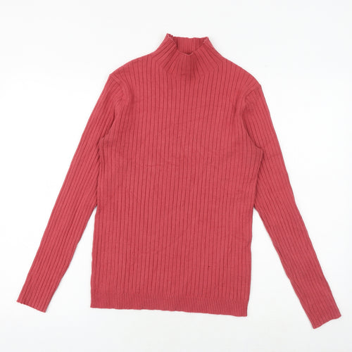 Premise Womens Red High Neck Viscose Pullover Jumper Size M