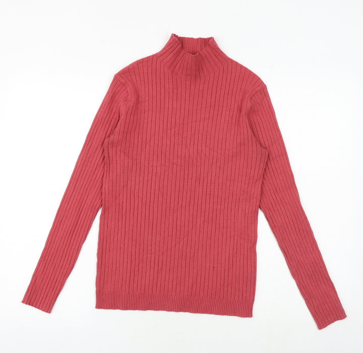 Premise Womens Red High Neck Viscose Pullover Jumper Size M