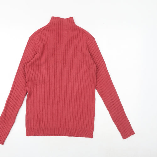 Premise Womens Red High Neck Viscose Pullover Jumper Size M