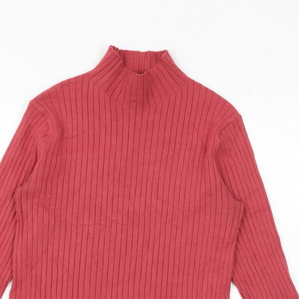 Premise Womens Red High Neck Viscose Pullover Jumper Size M