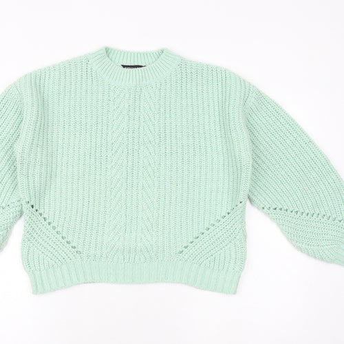 Dorothy Perkins Womens Green Round Neck Acrylic Pullover Jumper Size S