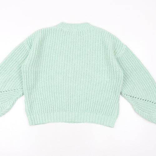 Dorothy Perkins Womens Green Round Neck Acrylic Pullover Jumper Size S