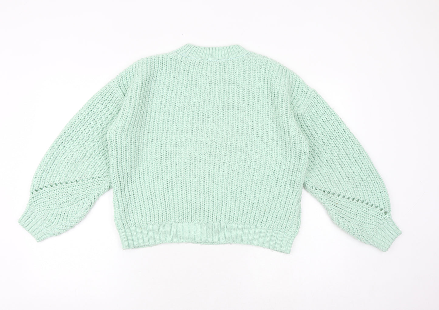 Dorothy Perkins Womens Green Round Neck Acrylic Pullover Jumper Size S