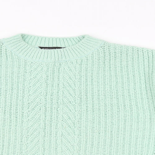 Dorothy Perkins Womens Green Round Neck Acrylic Pullover Jumper Size S