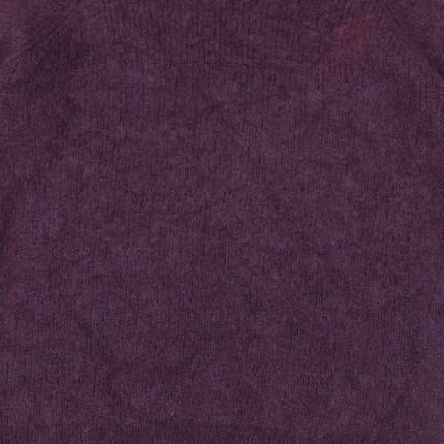 Marks and Spencer Womens Purple V-Neck Polyamide Pullover Jumper Size 16