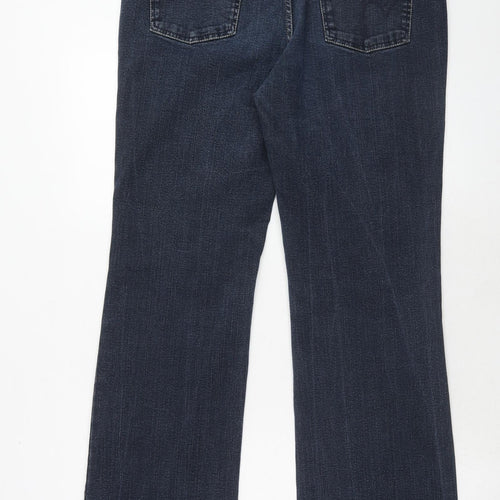 Per Una Womens Blue Cotton Straight Jeans Size 16 Regular Zip