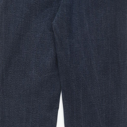 Per Una Womens Blue Cotton Straight Jeans Size 16 Regular Zip