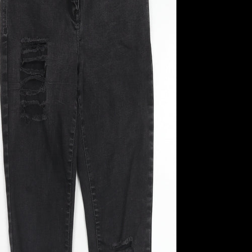 NEXT Womens Black Cotton Skinny Jeans Size 12 Regular Zip