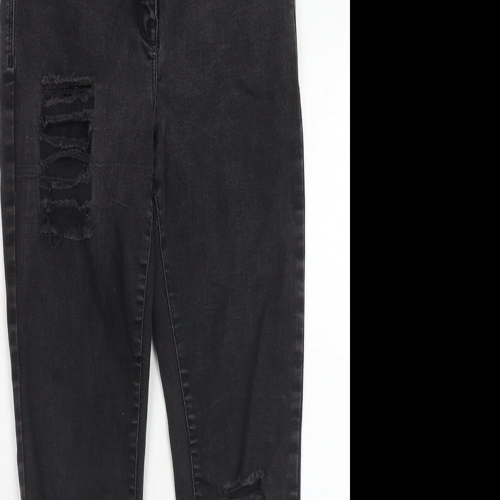 NEXT Womens Black Cotton Skinny Jeans Size 12 Regular Zip