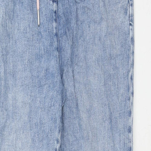 NEXT Girls Blue Cotton Boyfriend Jeans Size 10 Years Regular Drawstring