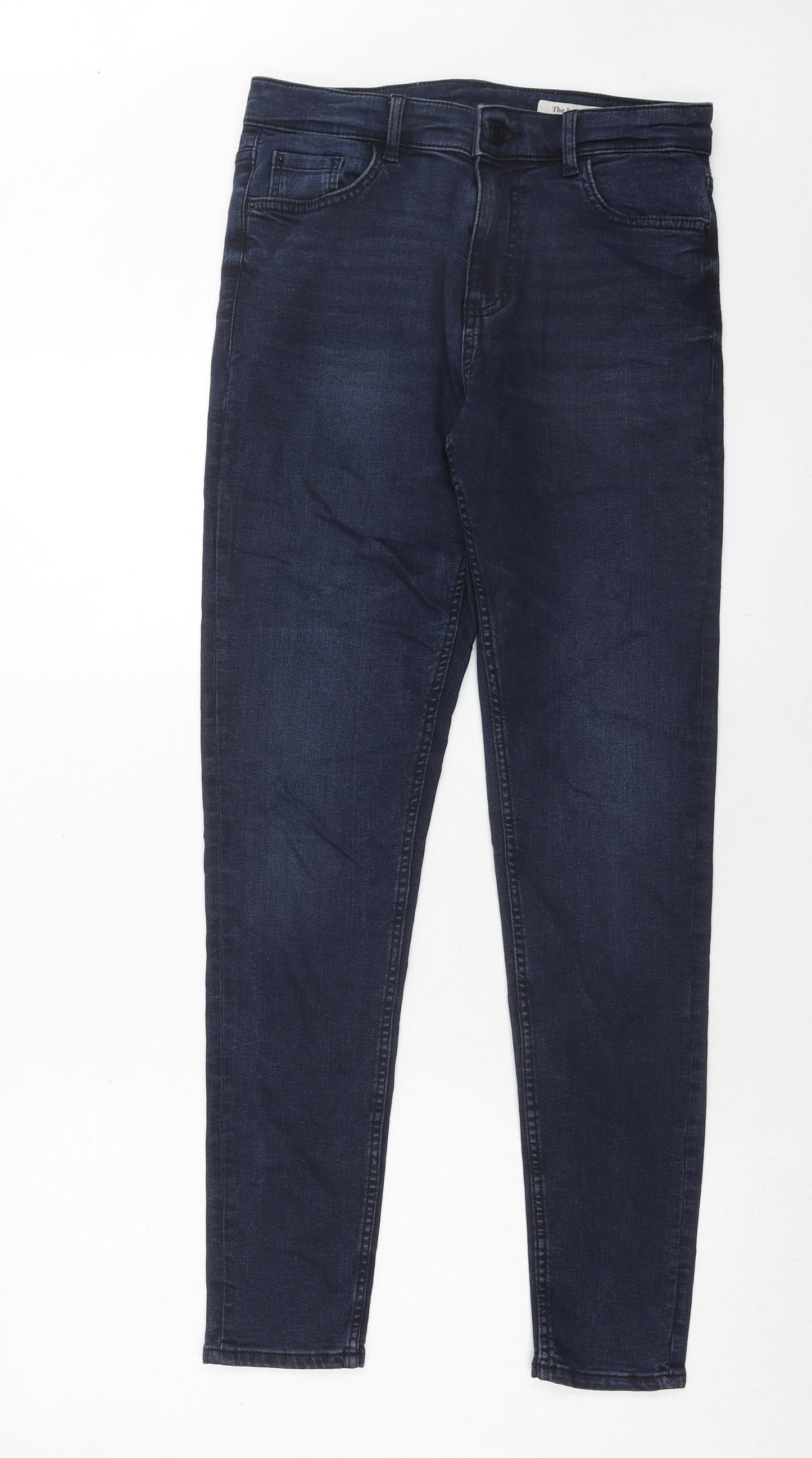 Marks and Spencer Womens Blue Cotton Skinny Jeans Size 10 Regular Zip