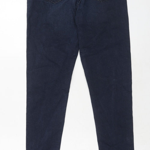 Marks and Spencer Womens Blue Cotton Skinny Jeans Size 10 Regular Zip