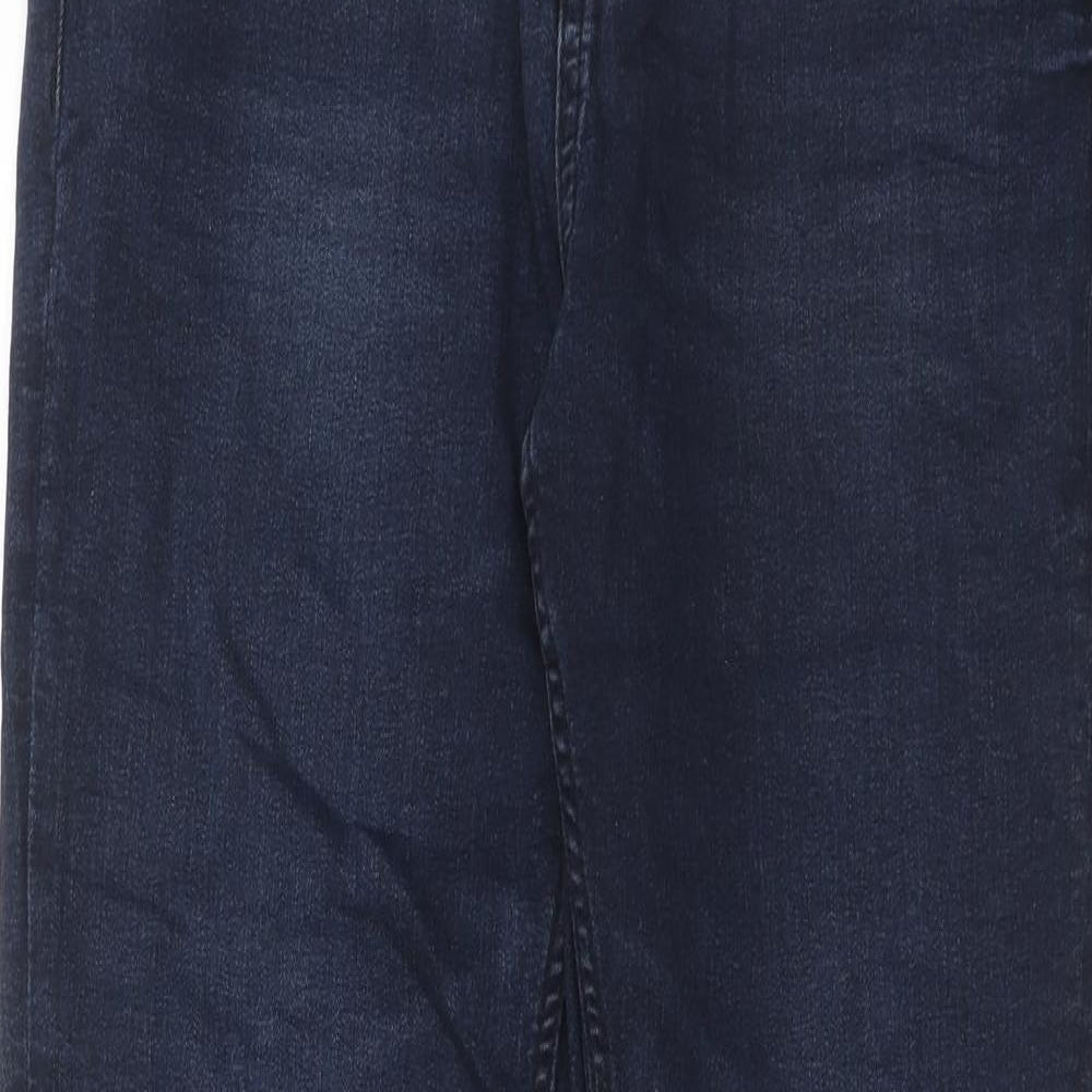Marks and Spencer Womens Blue Cotton Skinny Jeans Size 10 Regular Zip