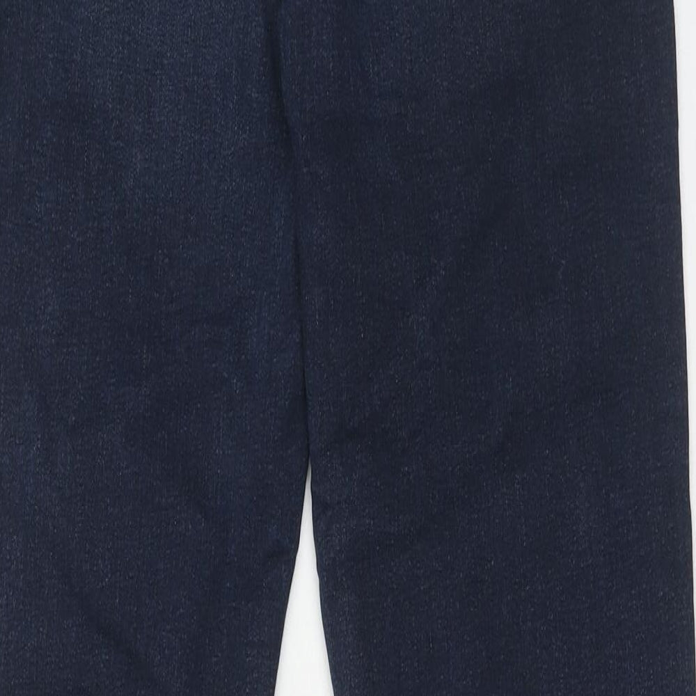 Marks and Spencer Womens Blue Cotton Skinny Jeans Size 10 Regular Zip
