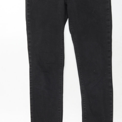 River Island Womens Black Cotton Skinny Jeans Size 10 Regular Zip